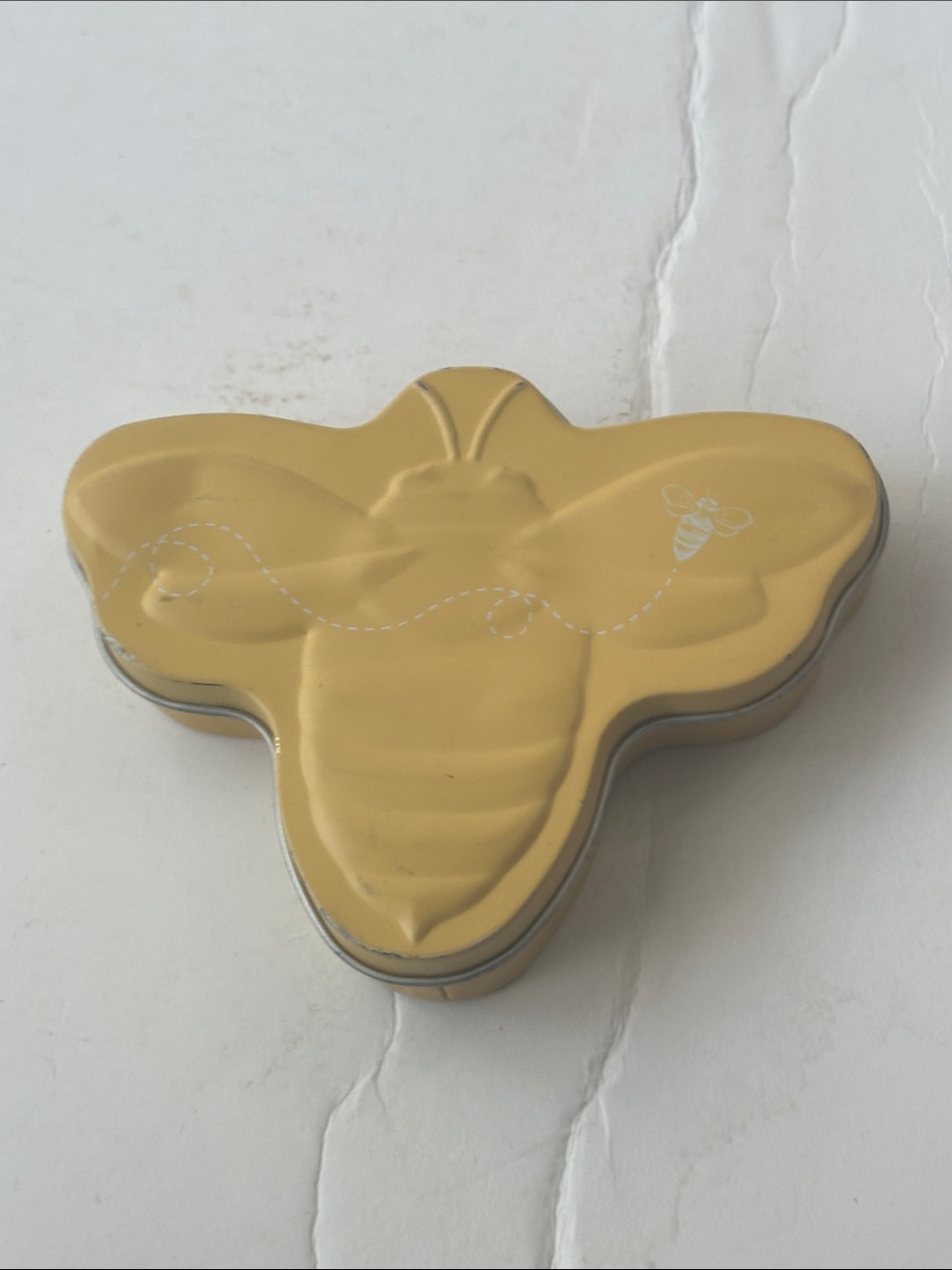 Burt's Bees Yellow Bee-Shaped Decorative Tin